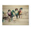Multicolore oiseaux sur arbre à fleurs de prunier - Art mural en bois animaux - Bois de pin naturel-88027631
