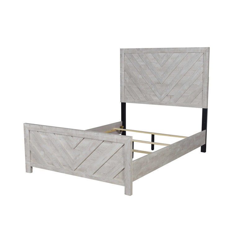 Lit double dans un style moderne, structure en bois, tête de lit pour la rénovation de chambre à coucher