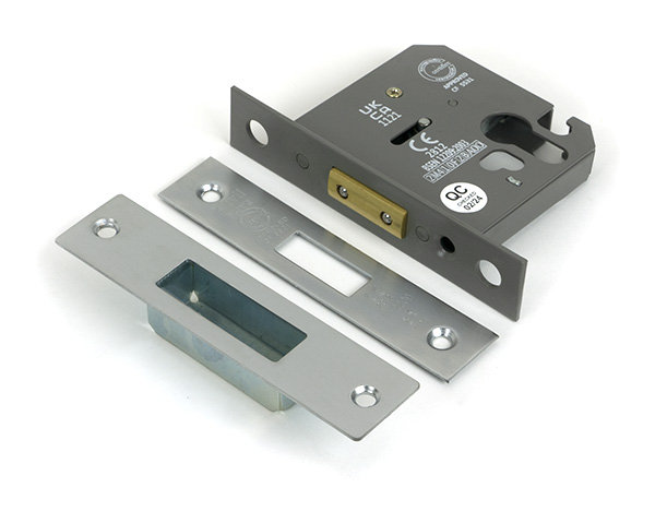 Polished Chrome 3" Euro Profile Dead Lock, Satin Chrome