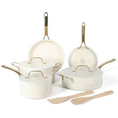 Batterie de cuisine en aluminium 10 pièces Martha Stewart Galway avec couvercle en aluminium