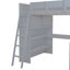 Lit mezzanine double avec bureau et tablette - Gris: polyvalent pour différents styles de chambre à coucher en bois massif