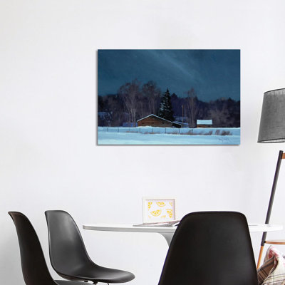 Grant Barns at Night 1 Piece Wrapped Canvas Wall Art