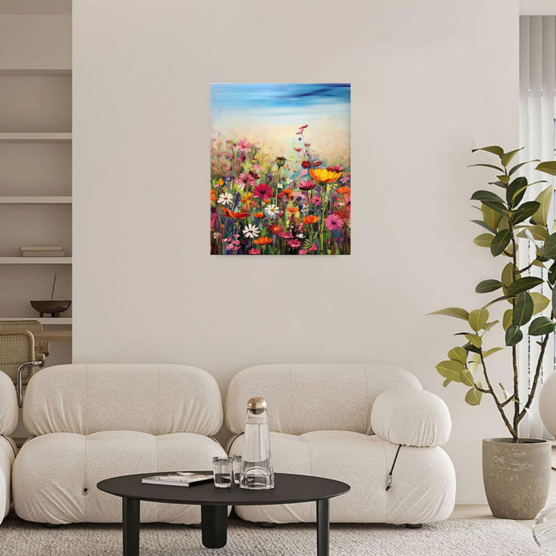 «Vibrant Wildflower», art mural sur toile sans cadre 16 po x 20 po
