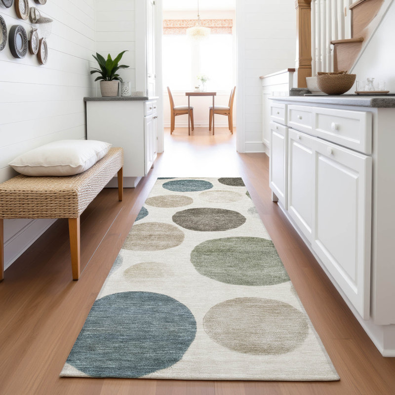 Tapis ivoire Xhevrie intérieur / extérieur lavable à la machine, Tapis de couloir 2 pi 3 po x 7 pi 6 po