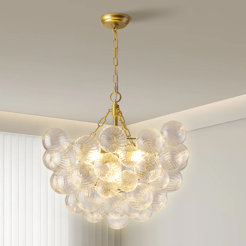 Lustre en verre Nordic Bubble Ball - luminaire suspendu de 24 pouces