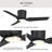 Rynn 48" 3-Blade Indoor/Outdoor Matte Black Flush Mount Modern LED Ceiling Fan with Wall Control-127174489