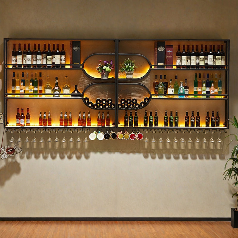 Modern Simple Wall-Mounted Iron Wine Rack