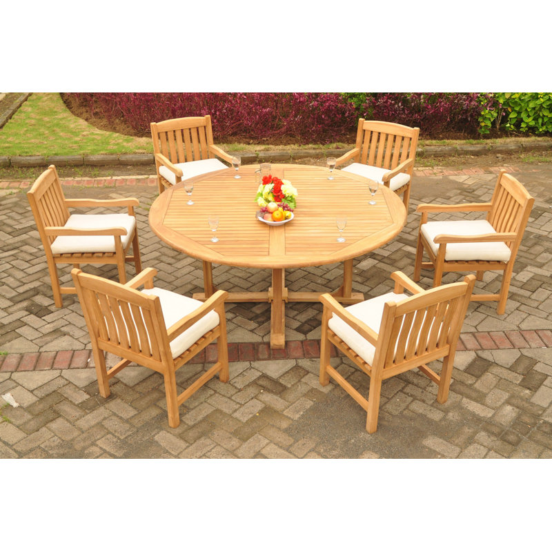 Ensemble repas 7 pièces teck luxueux DeMontfort
