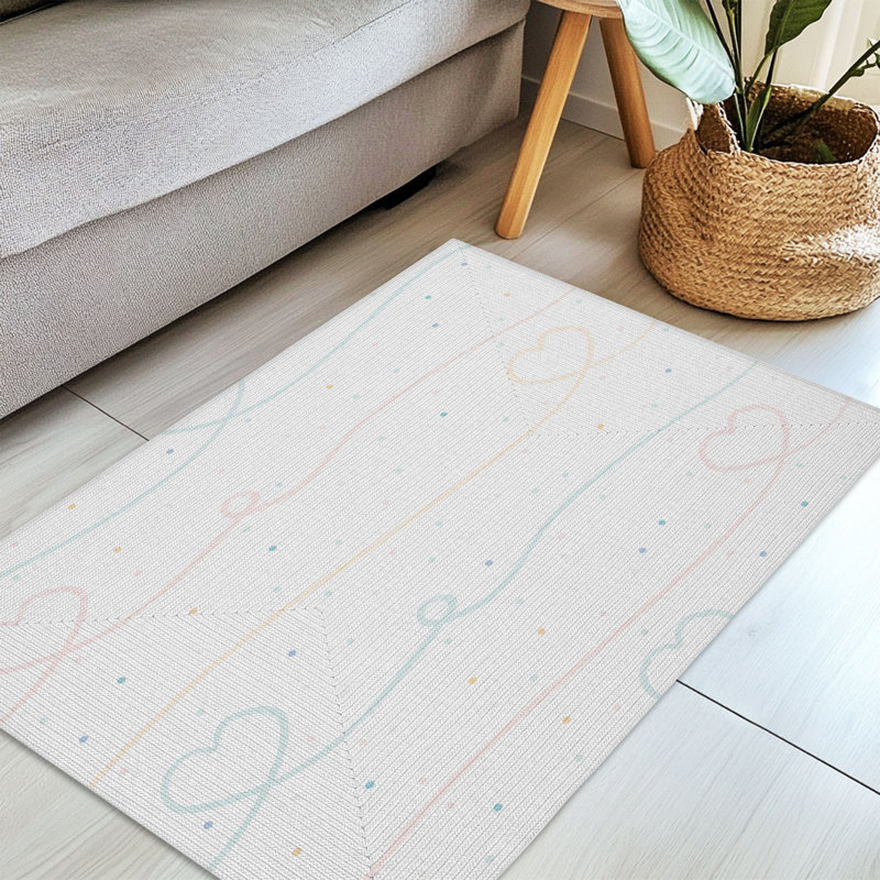 Tapis tressé Simple Love Lines, Rectangulaire 3 pi x 5 pi