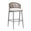 Ensemble de 2 tabourets de bar d'extérieur à structure en métal à hauteur d'assise 30,25 "avec dossier en PE en rotin