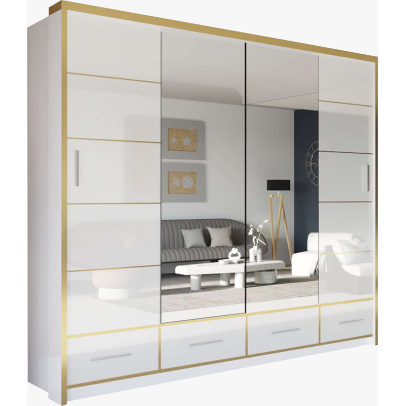 Beatson 2 Door Manufactured Wood Wardrobe, White