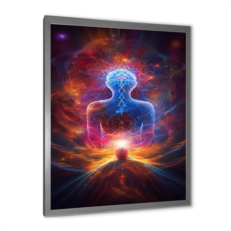 Iridiscent Rainbow Awakening I - impression, H 32 po x l 24 po x P 1 po, Cadre simple argenté