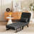 Sleep chair bed with 5-position adjustable backrest and pillow, comfy convertible sleeper chair for office, black