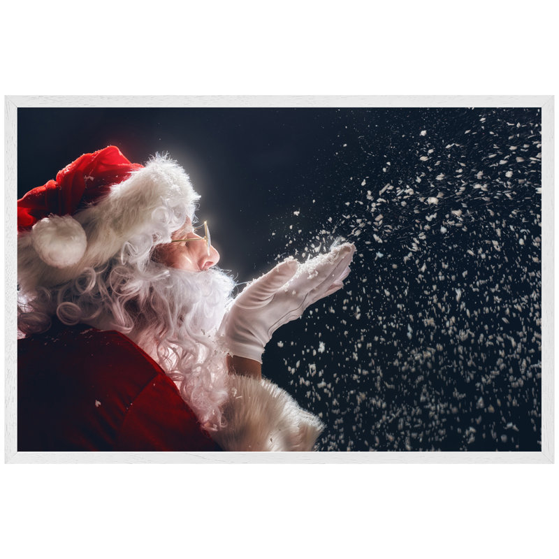 Franklinton Merry Christmas And Happy Holidays - Single Picture Frame Print, 41cm H x 61cm W x 4cm D, White