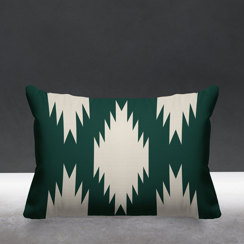 Coussin intérieur / extérieur Yuma Southwestern, Émeraude