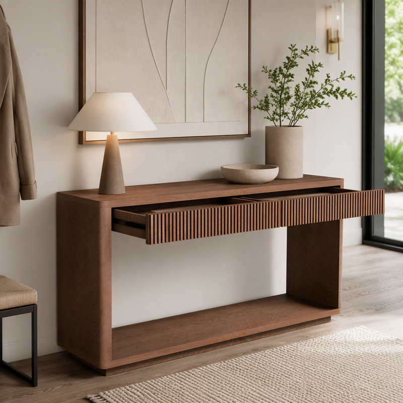 Console à 2 tiroirs Modern, Noyer