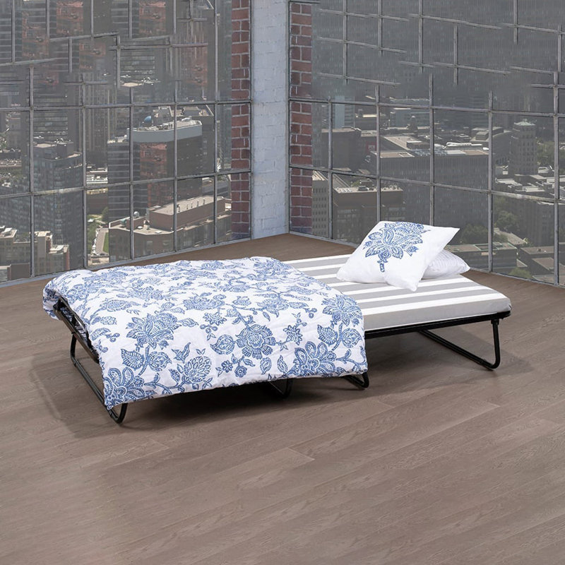 Lit de soutien en acier 39 po avec matelas Inbox Zero