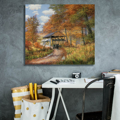 «Kaula Covered Bridge» par Bill Makinson - reproduction d'art sur toile tendue