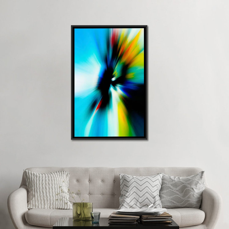 « rage », impression sur toile, H 26 po x l 18 po x P 1,5 po, Toile avec cadre noir, Pas de tapis