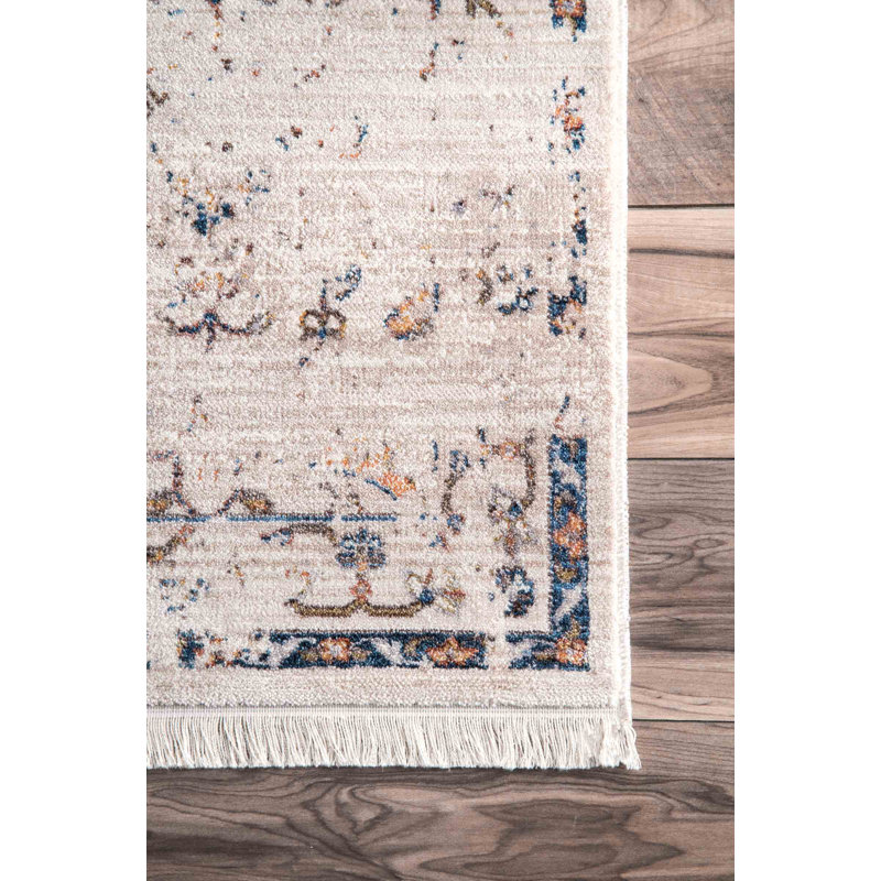 Tapis oriental blanc cassé Artvin, Rectangle 5 pi x 7 pi 9 po