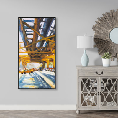 Trafic under the bridge - 24"x48" Framed canvas