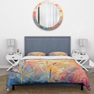 Yellow And Pink Meadows Breeze II - Meadow Duvet Cover Set