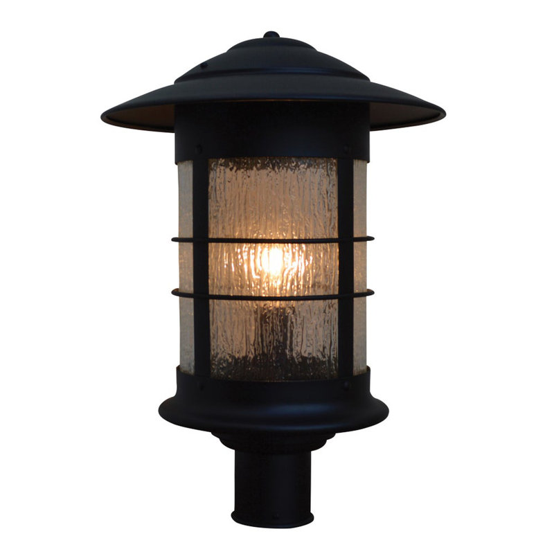 Newport 1 - Light Lantern Head, Clear Seedy, 15.13" H x 9.25" W x 9.25" D, Satin Black