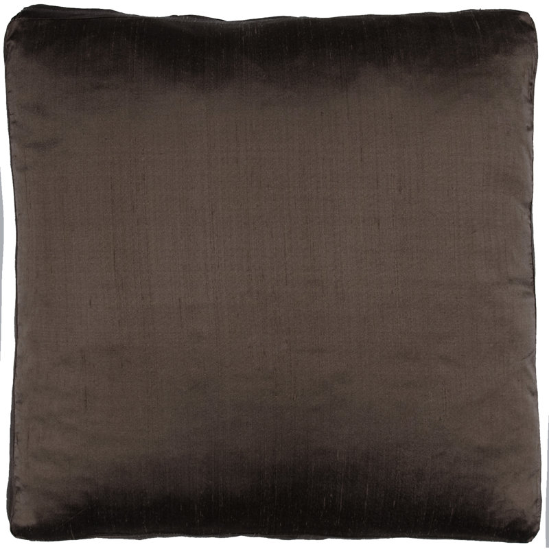 Housse de coussin Silk Dupioni, Chocolat noir