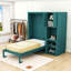 Lit escamotable simple en bois avec bureau et étagères-916169900