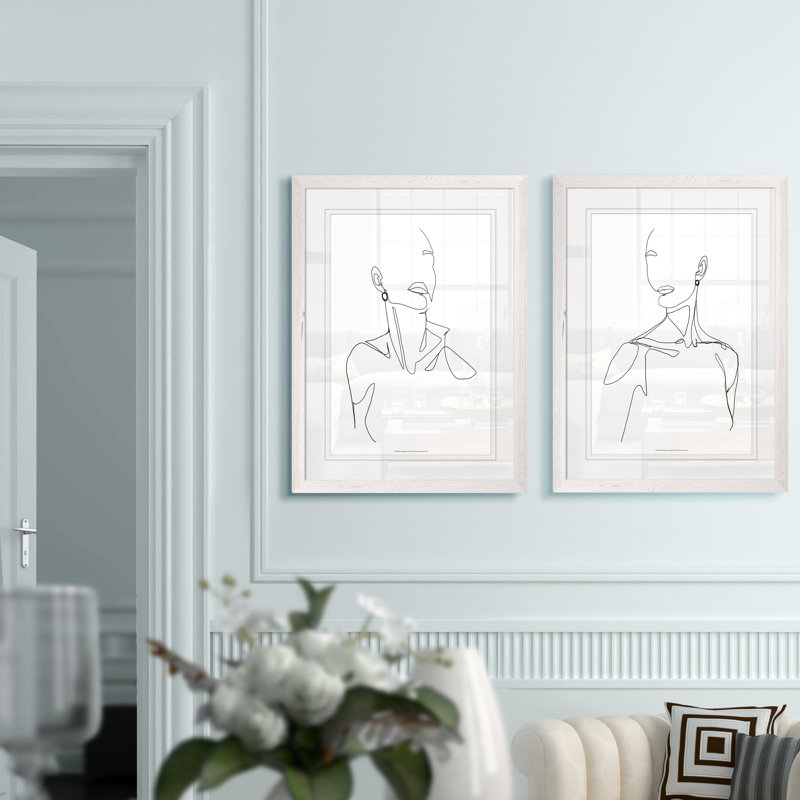 «Everlast Elegance I» par Vincent Van Gogh - ensemble de 2 reproductions de dessins encadrés, H 24 po x l 18 po x P 1,25 po