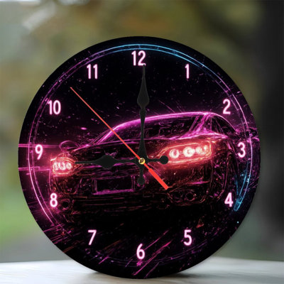 Horloge numérique voiture de sport effet néon