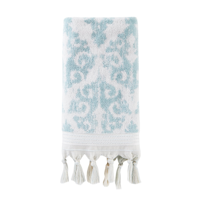 Matchett Cotton Plush Jacquard Hand Towel, Aqua