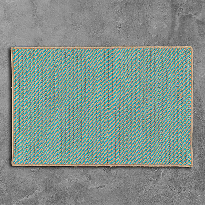 Tapis bleu sarcelle en laine Mammari, Carré 10 pi