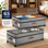 Rangement sous le lit avec roulettes et bac à roulettes ajustable 65L XXL avec couvercle transparent