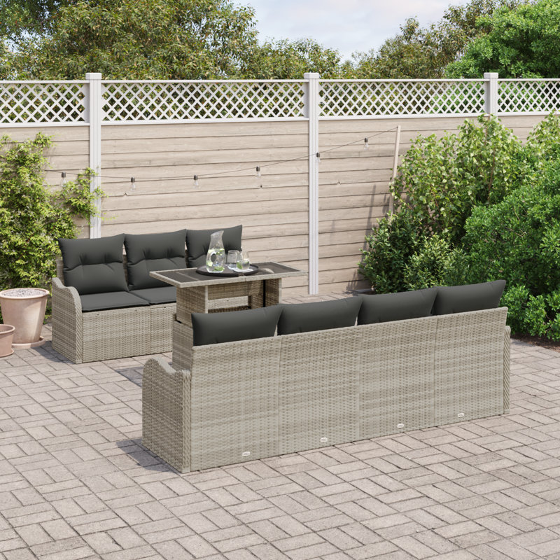231cm Wide Patio Sofa with Cushions