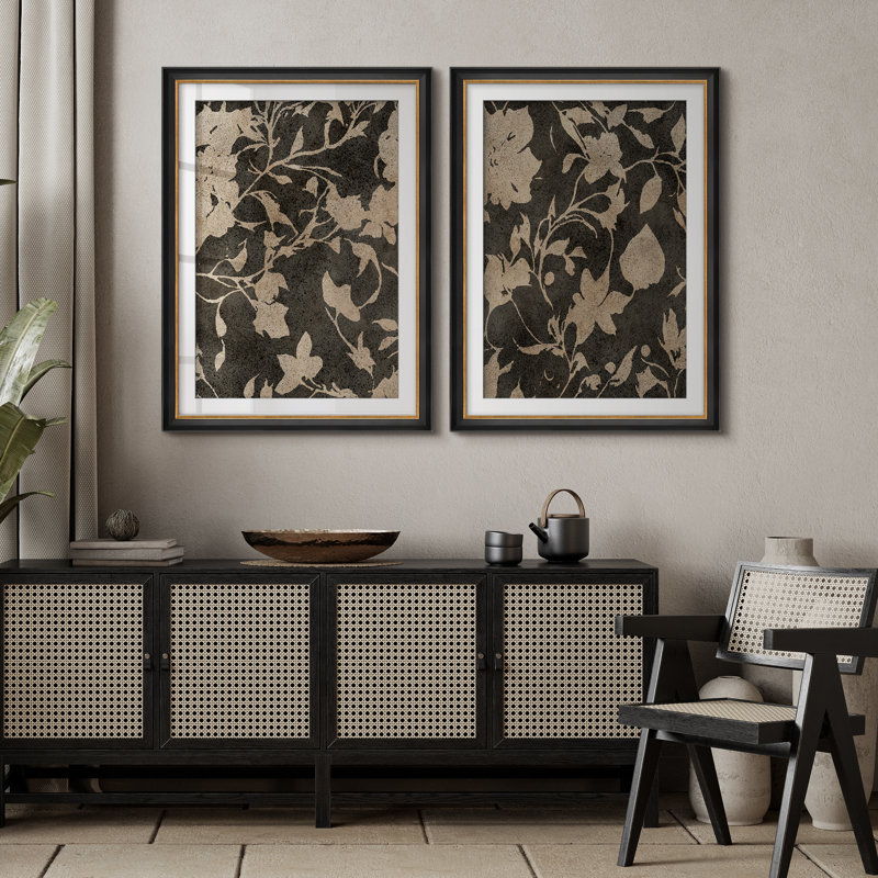 Art mural vintage encadré de qualité supérieure, vintage et antique pour chambre à coucher - 26 po x 36 po avec ensemble de 2
