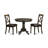3 Piece Dining Table Set for Small Spaces Contains a Round Dining Room Table with Pedestal and 2 Linen Fabric Chairs, Cappuccino-487529006-487529005