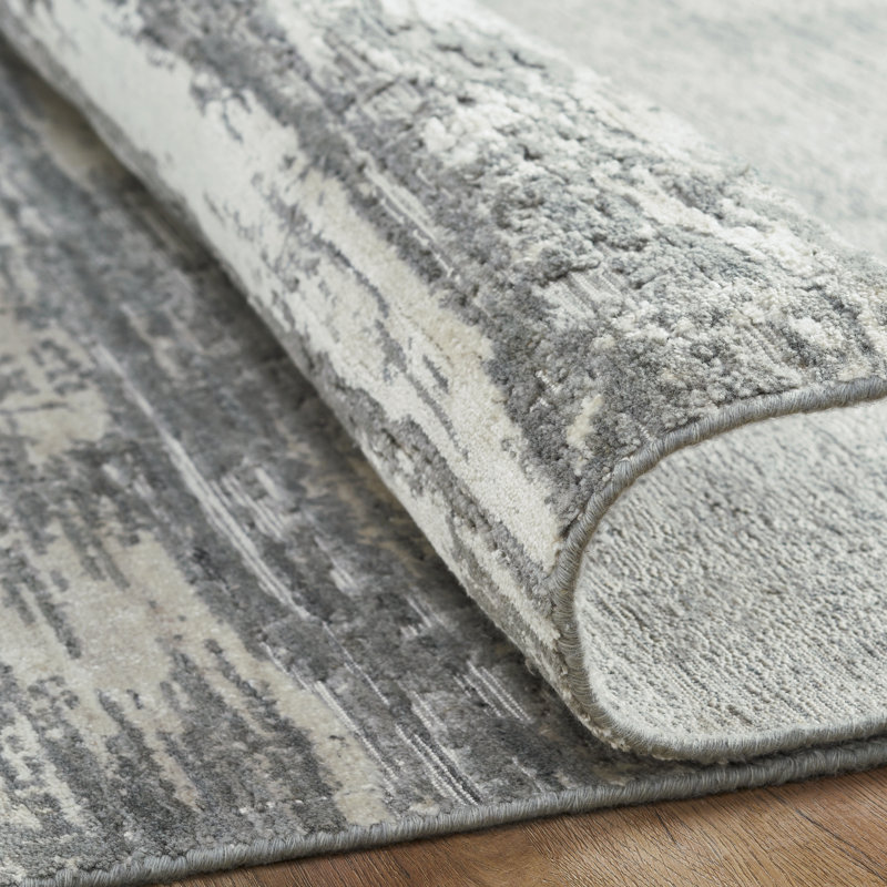 Tapis gris tissé à la main Kaiser, Tapis de couloir 2 pi 6 po x 10 pi, Gris