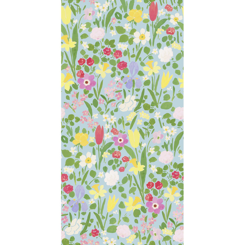 Paule Marrot Floral Wallpaper Double Roll, Sky Blue