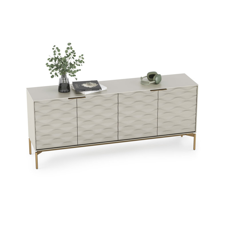 Ripple 79.5'' W Sideboard, Stone/Brushed Brass