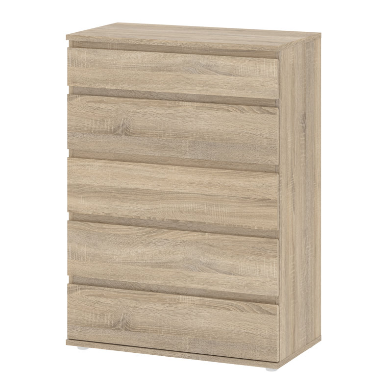 Tanesha 5 - Drawer Chest of Drawers, Oak Structure
