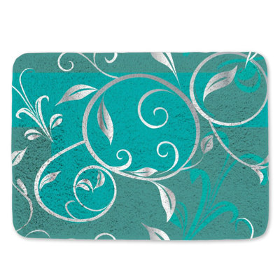 Motif de tapis de bain tourbillon bleu sarcelle