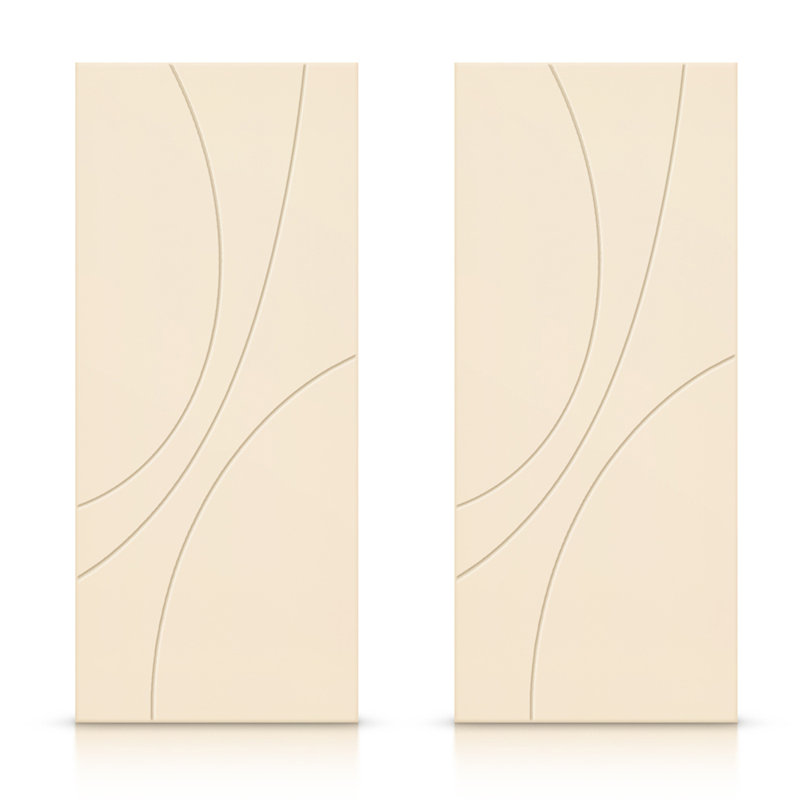 Portes de placard coulissantes à panneaux, 72 po x 80 po, Beige