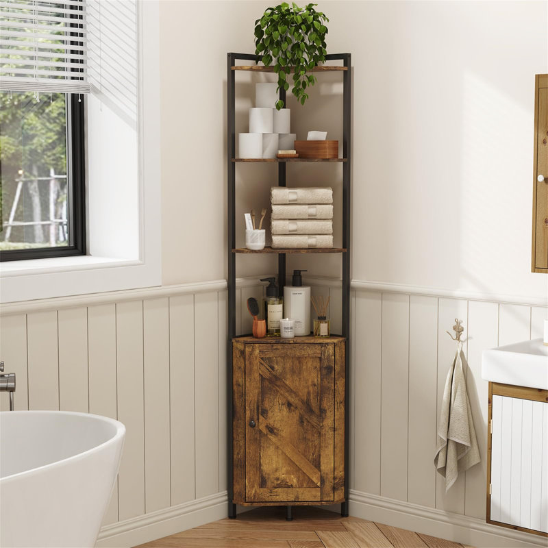 Annettee 172cm H x 32cm W Metal Corner Bookcase