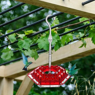 Ensemble de 2 mangeoires à colibri universelles, 30 ports, fourmis intégrée, support de suspension, bleu