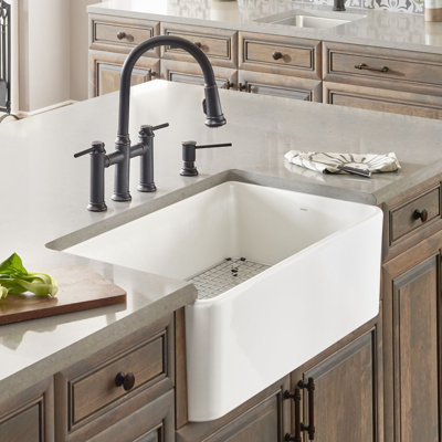 Cerana 33" Fireclay Single Bowl Apron-Front Farmhouse Sink - White