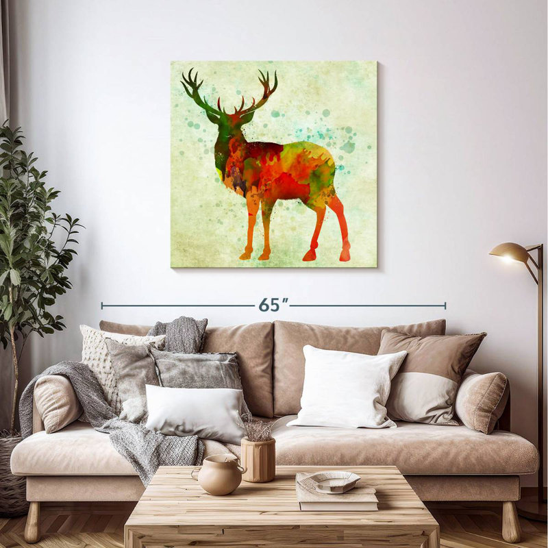 Brampt Deer Abstract, 39" H x 39" W