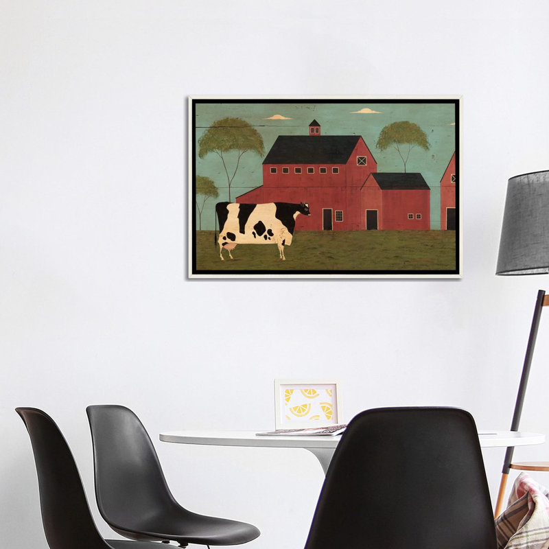 Nellies Barn - reproduction d'art mural, Blanc patiné, H 26 po x l 40 po, Reproduction encadrée sans passe-partout