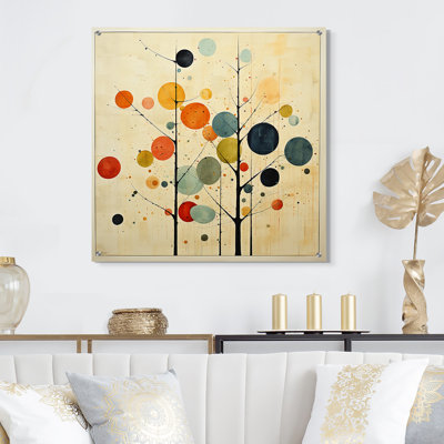 Art mural acrylique minimaliste beige Mid-Century