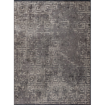 Rapture Beige Gray Checkered Luxury Area Rug